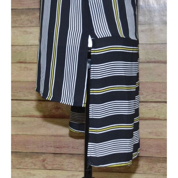 Worthington Black Striped Sleeveless Button Up Blouse Top Size XS Hi-Low Career - Picture 6 of 11